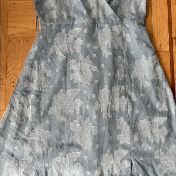 Lulu’s Compelling Love Light Blue Jacquard Short Sleeve Maxi Dress - Picture 7 of 16